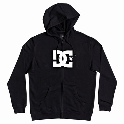 DC Star Zip-Up Men's Black Sweatshirts & Hoodies Australia Online QUG-578